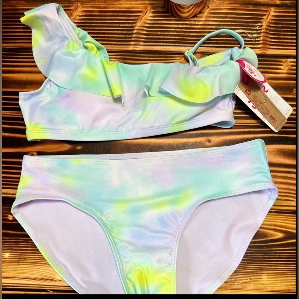 Justice Pastel Bikini Top with Ruffle